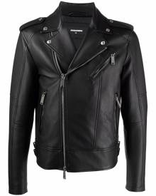 Dsquared2 leather biker jacket - Black