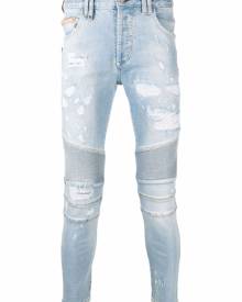 Philipp Plein panelled skinny jeans - Blue