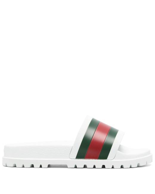 White gucci discount slides for men