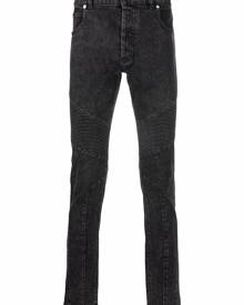 Balmain mid-rise straight-leg Biker Jeans - Farfetch