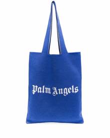 Palm Angels logo-print tote bag - Blue