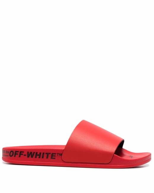 White slide online sandals