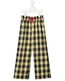 Natasha Zinko Kids checked drawstring trousers - Yellow