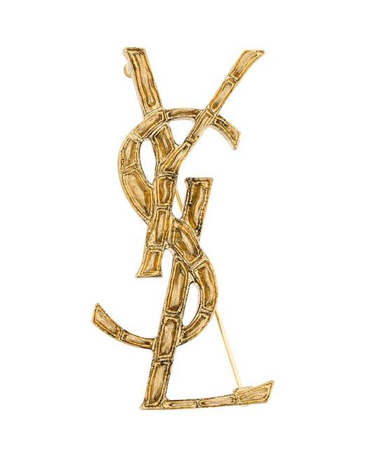 Saint Laurent Tiger Textured YSL Brooch