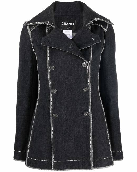 CHANEL Pre-Owned 2005 Coat Of Arms double-breasted Tweed Coat