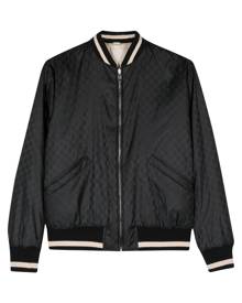 Gucci Web-detail Leather Bomber Jacket in Black for Men