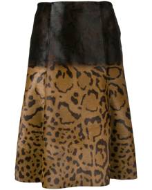 Ferragamo animal print midi skirt - Brown