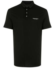 Armani Exchange logo-print polo shirt - Black