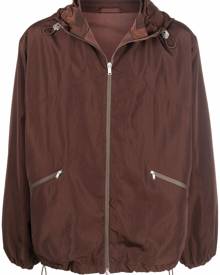 Jil Sander zipped hooded jacket - Brown