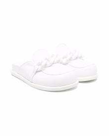 Nº21 Kids chain-embellished mules - White