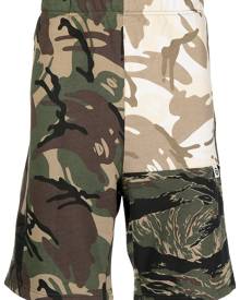 AAPE BY *A BATHING APE® patchwork camouflage-print shorts - Green