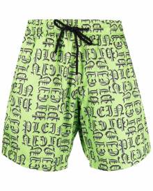 Philipp Plein logo-print swim shorts - Green