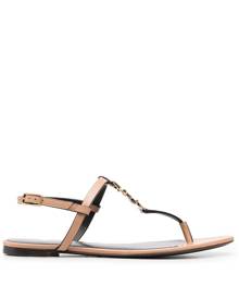 Saint Laurent Cassandra flat sandals - Brown