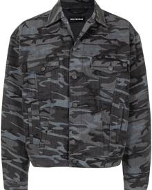Balenciaga camouflage-print denim jacket - Grey