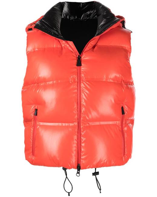 red puffer vests