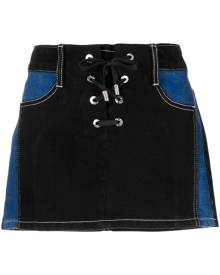 Dion Lee lace-up denim skirt - Black