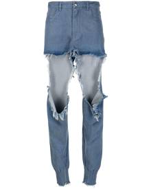 Marques'Almeida high-waisted cut-out jeans - Blue
