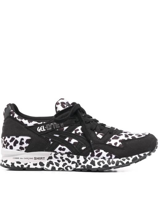 Comme des Garçons Leather Leopard-print Low-top Sneakers in White Save 66% Womens Mens Shoes Mens Trainers Low-top trainers 