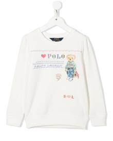 Ralph Lauren Kids Polo Bear logo-embroidered sweatshirt - White