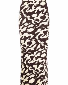 Nanushka animal print midi tube skirt - Yellow