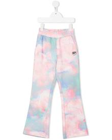 Chiara Ferragni Kids tie-dye embroidered eye trousers - Pink