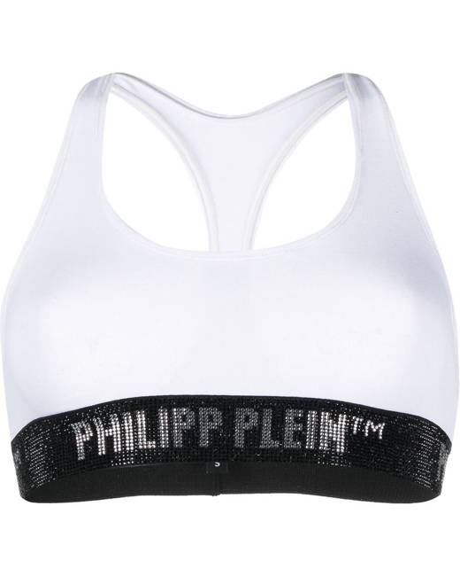 Philipp Plein Signature Stripe Crystal-embellished Tights - Black