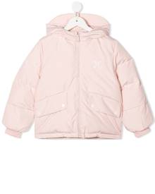 Kenzo Kids logo-print hooded puffer jacket - Pink