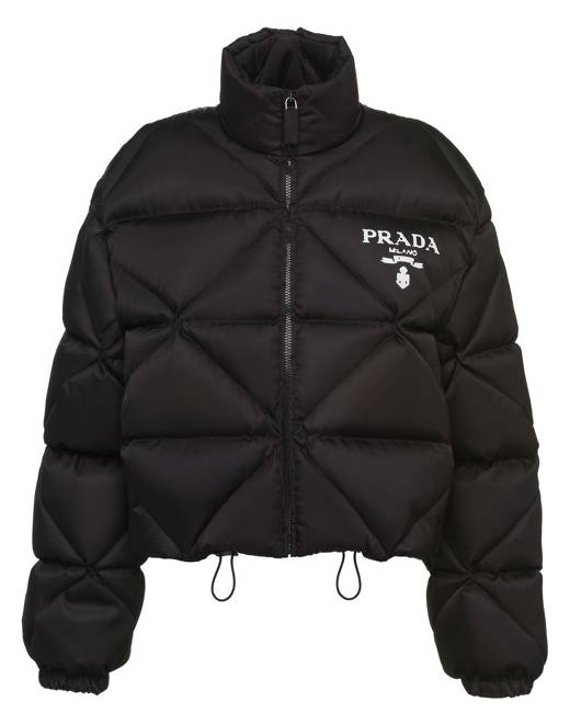 prada puffer belted jacket