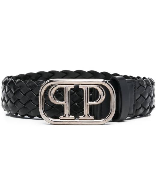 plaited leather belt mens