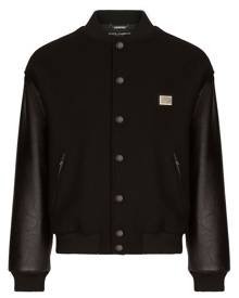 Dolce & Gabbana leather-panel bomber jacket - Black