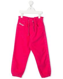 Diesel Kids corduroy drawstring-waist trousers - Pink