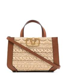 Valentino Garavani VLogo woven tote bag - Neutrals