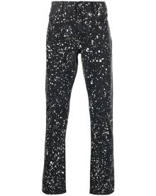 Off-White Diag-stripe paint-splatter skinny jeans - Black