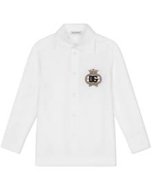Dolce & Gabbana Kids logo-embroidery cotton shirt - White