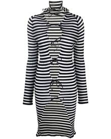 A. ROEGE HOVE striped front-tie mini dress - Black