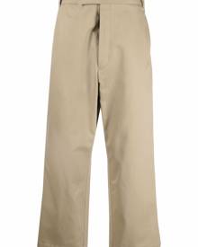 Thom Browne cropped grosgrain-loop trousers - Neutrals