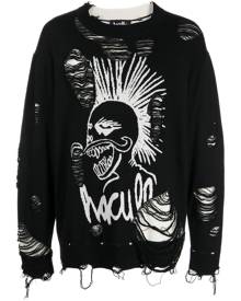 Haculla logo-knit distressed jumper - Black