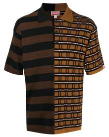 Kenzo mix-print knit polo shirt - Brown