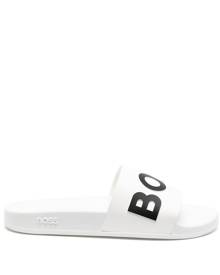 HUGO Bay logo-embossed slides - White