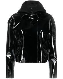 1017 ALYX 9SM high-shine PVC cropped moto jacket - Black