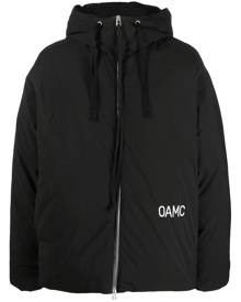 OAMC logo-print hooded puffer jacket - Black