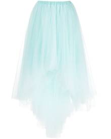 Cynthia Rowley asymmetric tulle midi skirt - Blue