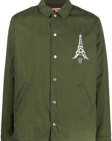 Kenzo chest logo-print shirt jacket - Green