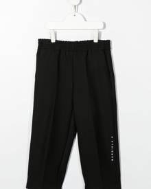 MM6 Maison Margiela Kids logo-print tapered trousers - Black