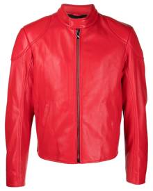 Ferrari logo-plaque biker jacket - Red