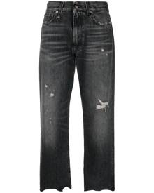 R13 distressed-effect cropped jeans - Black