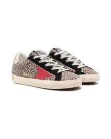 Golden Goose Kids leopard-print low-top sneakers - Brown