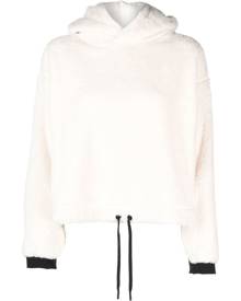 Moncler Grenoble drawstring fleece hoodie - White