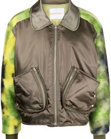 BLUEMARBLE contrasting-sleeve detail bomber jacket - Green