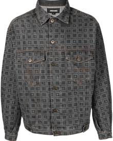 Ahluwalia all-over graphic-print denim jacket - Grey